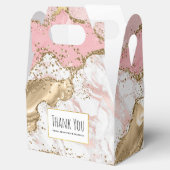 Luxe Roos Goud Roze Marmeren Ontwerp Dank u Bedankdoosjes (Geopend)