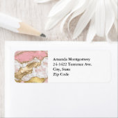 Luxe Roos Goud Roze Marmeren Ontwerp Etiket (Insitu)