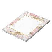 Luxe Roos Goud Roze Marmeren Ontwerp Notitieblok (Gedraaid)