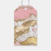 Luxe Roos Goud Roze Marmeren Partij Dank u Cadeaulabel (Achterkant)