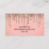 Luxe Roos Gouden Glitter Drips Lip Gloss Visitekaartje (Achterkant)