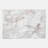 Luxe roos-gouden marmeren steen theedoek (Horizontaal)