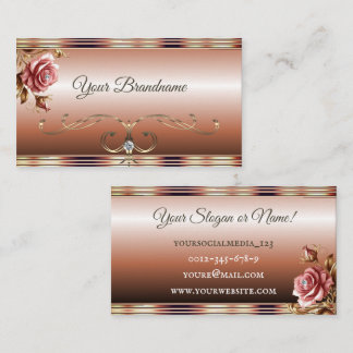 Luxe Roos Gouden Ombre Gradiënt Roze  Glam Visitekaartje