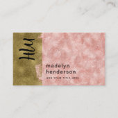 Luxe Roos Quartz Gold Brush QR Code Social Media Visitekaartje (Voorkant)