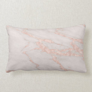 Luxe Roos Roze Blush Glitter Marble Cotton Kussen