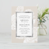 Luxe roos Silver  Botanische bruiloft Kaart (Staand voorkant)