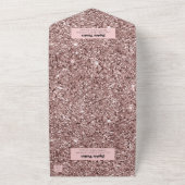 Luxe Roos Wijn Volwassene 40e Verjaardag All In One Uitnodiging (Buitenkant)