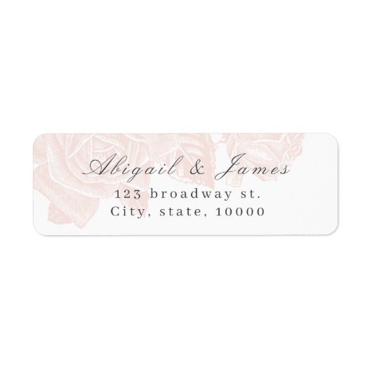 Luxe roos zwart  botanisch retouradres etiket (Voorkant)