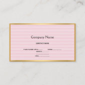 LUXE ROSE BLANC STRIPE OR CARTE DE VISITE (Devant)