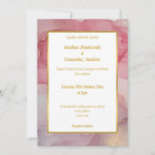 LUXE ROSE BLUSH MARBRE FAIRE-PART DE MARIAGE (Devant)