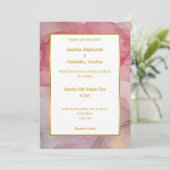 LUXE ROSE BLUSH MARBRE FAIRE-PART DE MARIAGE (Debout devant)