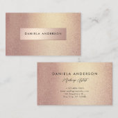 Luxe Rose Gold Textures Carte de visite chic (Devant / Derrière)