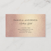 Luxe Rose Gold Textures Carte de visite chic (Dos)