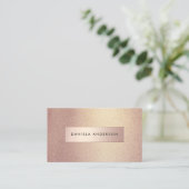 Luxe Rose Gold Textures Carte de visite chic (Debout devant)