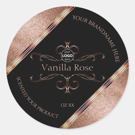 Luxe  Rosegold Black Product Labels Logo (Voorkant)