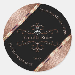 Luxe  Rosegold Black Product Labels Logo