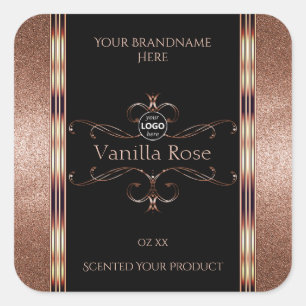 Luxe  Rosegold Black Product Labels Logo