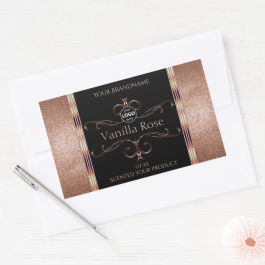 Luxe  Rosegold Black Product Labels Logo (Envelop)