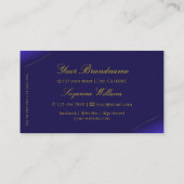Luxe Royal Blue Gold Decor met Sparkle Diamonds Visitekaartje (Achterkant)