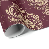Luxe Royal Damask Gold Ornamental Pattern Cadeaupapier (Rol Hoek)