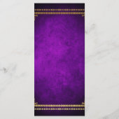 Luxe Royal Paarse & gouden bruiloft Menu (Achterkant)