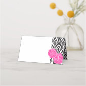 Luxe roze anjer grafische gast plaats kaarten (Voorkant)