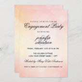 Luxe roze bokeh licht chique verlovingsfeest kaart (Voorkant / Achterkant)