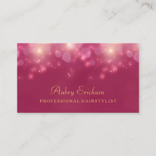 Luxe Roze Bokeh Twinkle Professional Haarstylist Visitekaartje