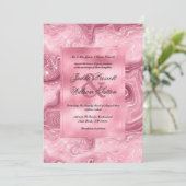 Luxe roze bruine bruideglitter marmer Wedding Kaart (Staand voorkant)