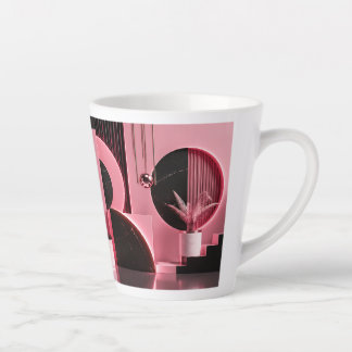 Luxe roze en zwart geometrisch ontwerp cadeau latte mok