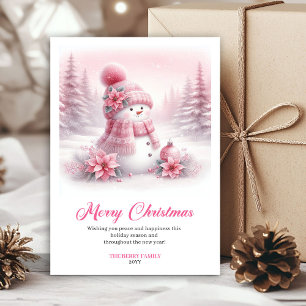 Luxe Roze Feestelijke Scene Kerstdag Feestdagenkaart