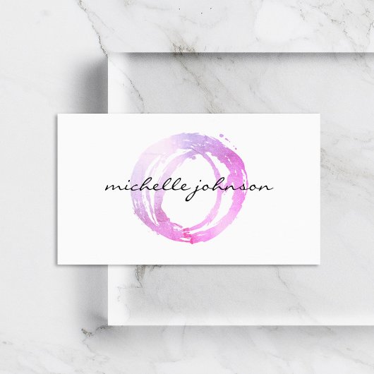 Luxe roze gekleurde Cirkelontwerper Logo Visitekaartje