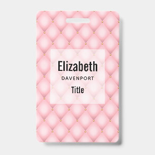 Luxe Roze Geplooide Diamant Patroon Badge