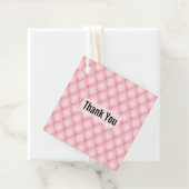 Luxe roze getuft diamanten patroon bedankjes labels (In situ)