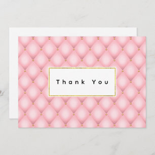 Luxe roze getuft diamanten patroon bedankkaart