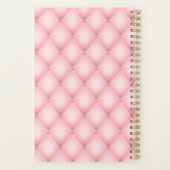 Luxe roze getuft diamanten patroon planner (Achterkant)