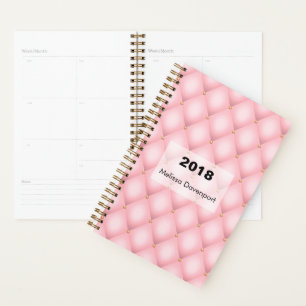 Luxe roze getuft diamanten patroon planner