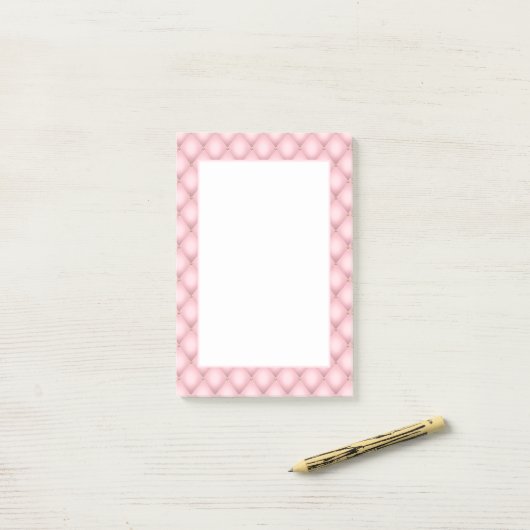 Luxe roze getuft diamanten patroon post-it® notes (Op bureau)