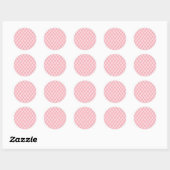 Luxe roze getuft diamanten patroon ronde sticker (Vel)