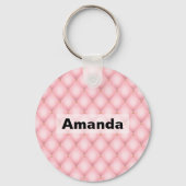 Luxe roze getuft diamanten patroon sleutelhanger (Voorkant)