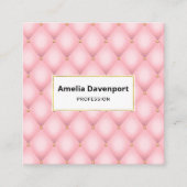 Luxe roze getuft diamanten patroon vierkante visitekaartje (Voorkant)