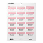 Luxe roze getufte diamant patroon adres etiket (Full Sheet)