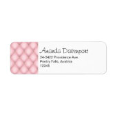 Luxe roze getufte diamant patroon adres etiket (Voorkant)
