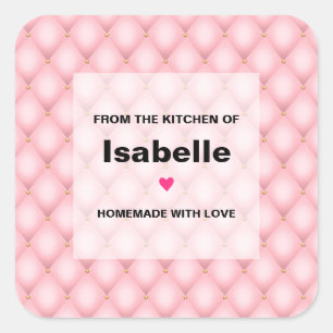 Luxe roze getufte diamanten patroonkeuken vierkante sticker