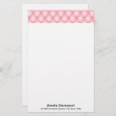 Luxe roze getufte diamanten rand briefpapier (Voorkant / Achterkant)
