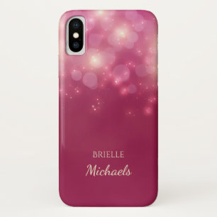 Luxe roze glamour Bokeh Sparkles iPhone X Hoesje