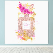 Luxe roze glitter-perfume canvas (Insitu (Houten vloer))