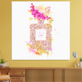 Luxe roze glitter-perfume canvas (Insitu (Woonkamer))