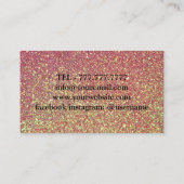 Luxe roze Glittery Nail Pools Visitekaartje (Achterkant)