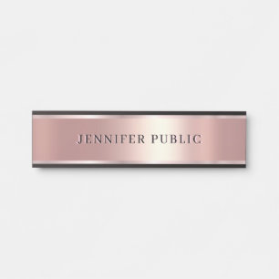 Luxe Roze Goud Aangepaste Elegante Moderne Sjabloo Deurbordje